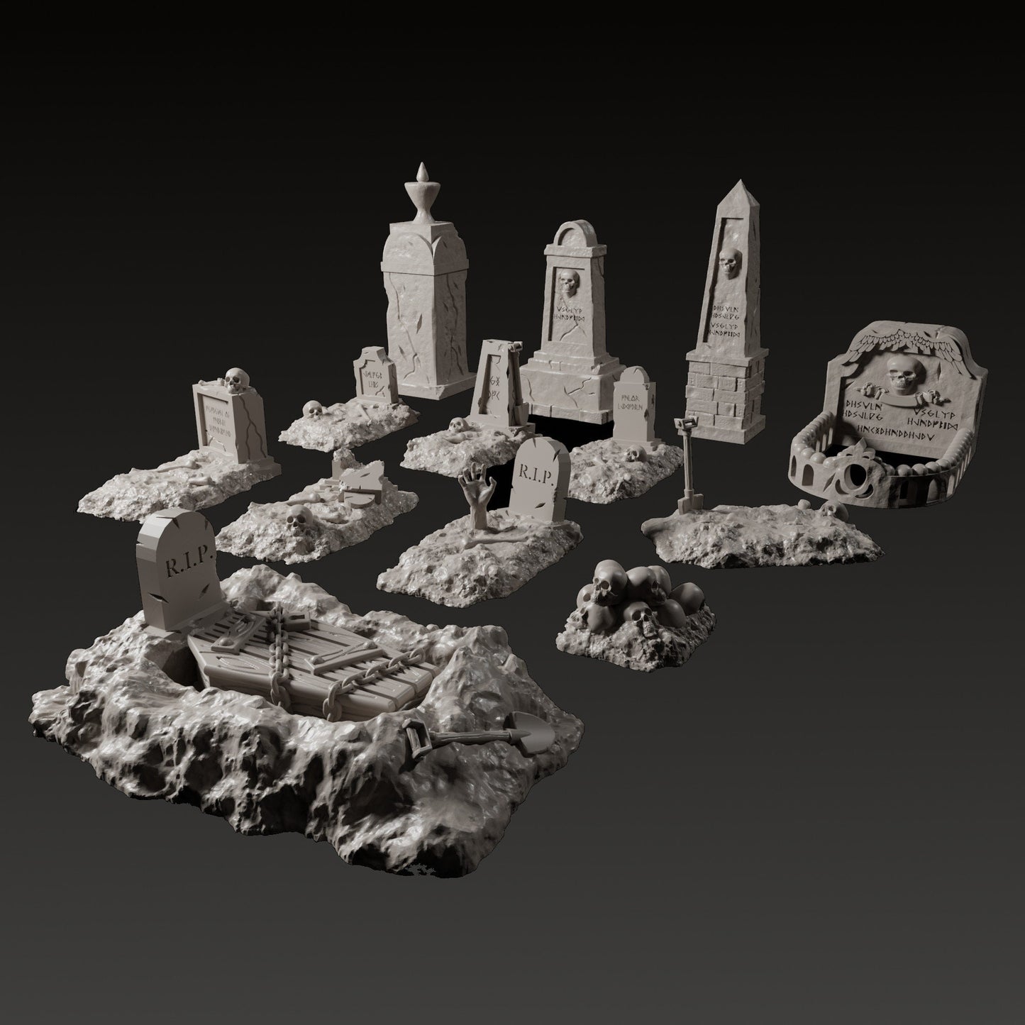 Graveyard Scatter Set | RPG Minis | DND | D&D | RPG | Tabletop Gaming | Fantasy Miniatures | From The Pilgrim Terrain