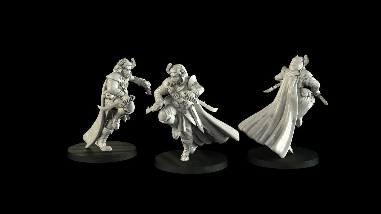 Tiefling Rogue Miniature  | RPG Minis | D&D | DND | RPG | Tabletop Gaming |  From Cross Lances