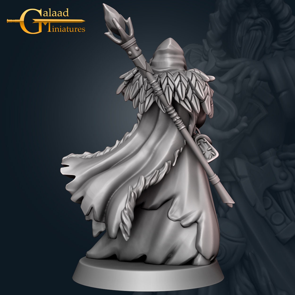 Male Wizard Miniature  | RPG Minis | D&D | DND | RPG | Tabletop Gaming |  From Galaad Miniatures