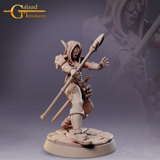 Female Wizard Elf Miniature  | RPG Minis | D&D | DND | RPG | Tabletop Gaming |  From Galaad Miniatures