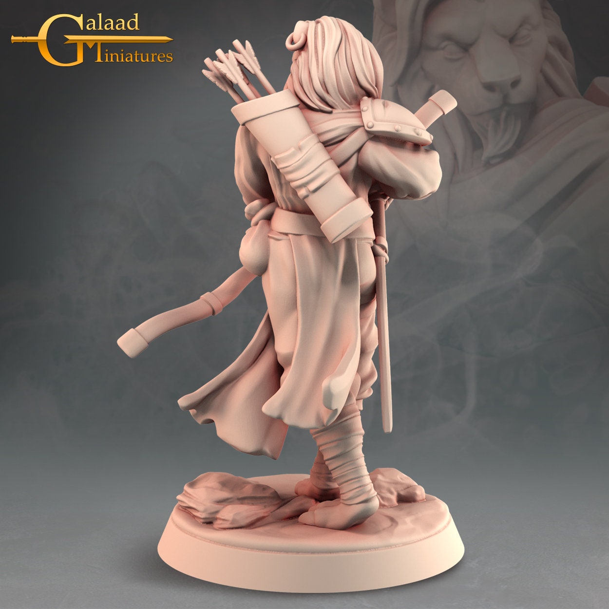Leonin Ranger Miniature  | RPG Minis | D&D | DND | RPG | Tabletop Gaming |  From Galaad Miniatures