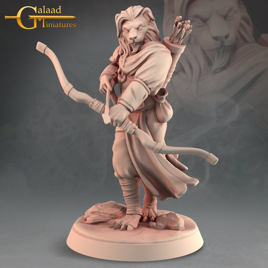 Leonin Ranger Miniature  | RPG Minis | D&D | DND | RPG | Tabletop Gaming |  From Galaad Miniatures