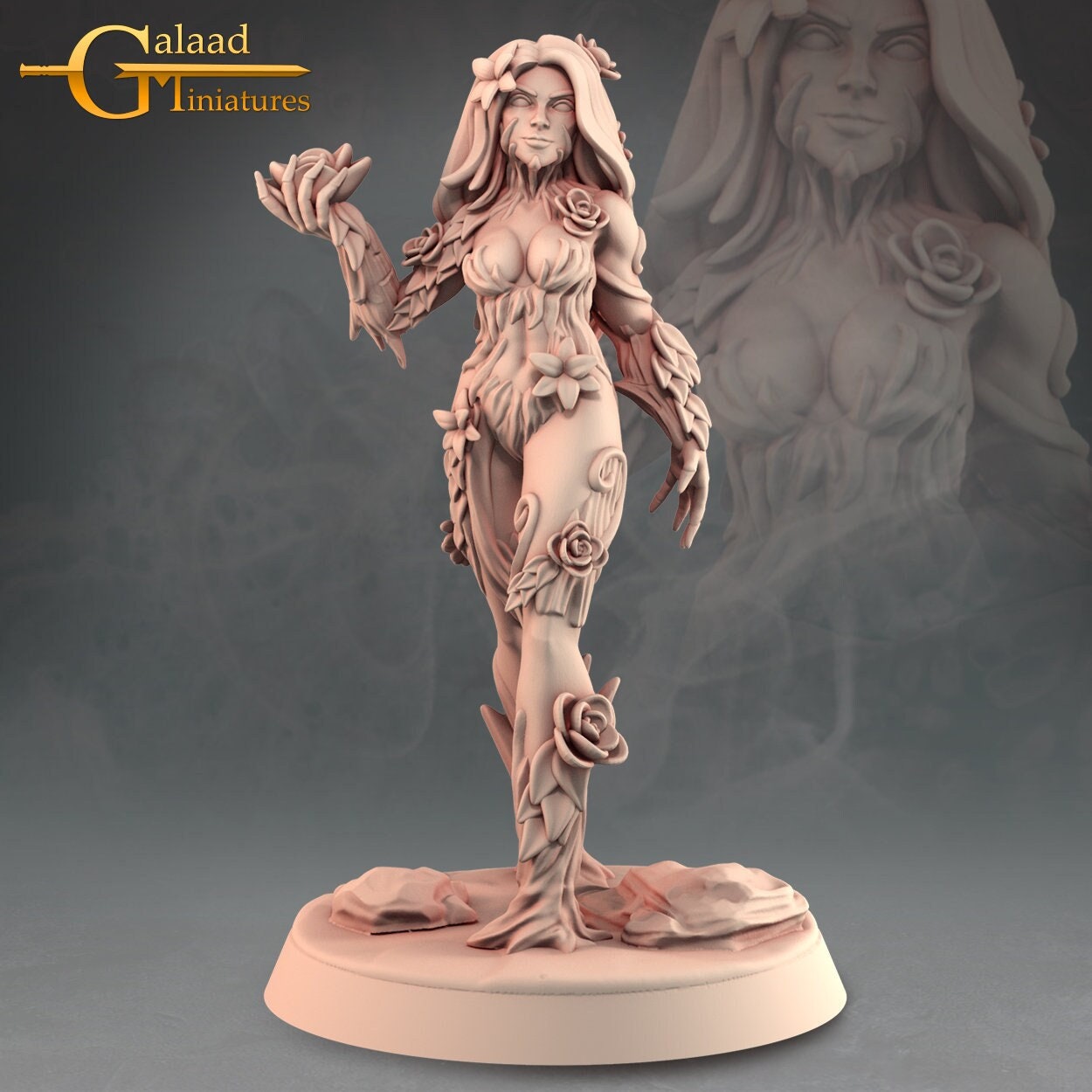 Female Dryad Druid Miniature  | RPG Minis | D&D | DND | RPG | Tabletop Gaming |  From Galaad Miniatures