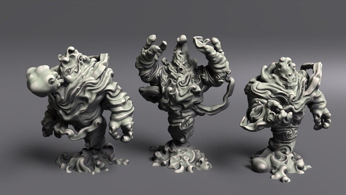 Air Elementals (Large and Small) Miniature  | RPG Minis | D&D | DND | RPG | Tabletop Gaming |  From Noblewolf Miniatures