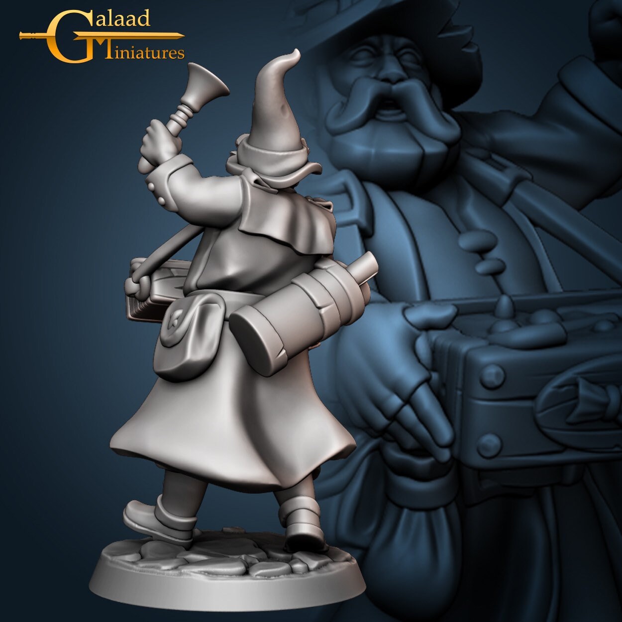 Male Merchant or Hawker Miniature  | RPG Minis | D&D | DND | RPG | Tabletop Gaming |  From Galaad Miniatures