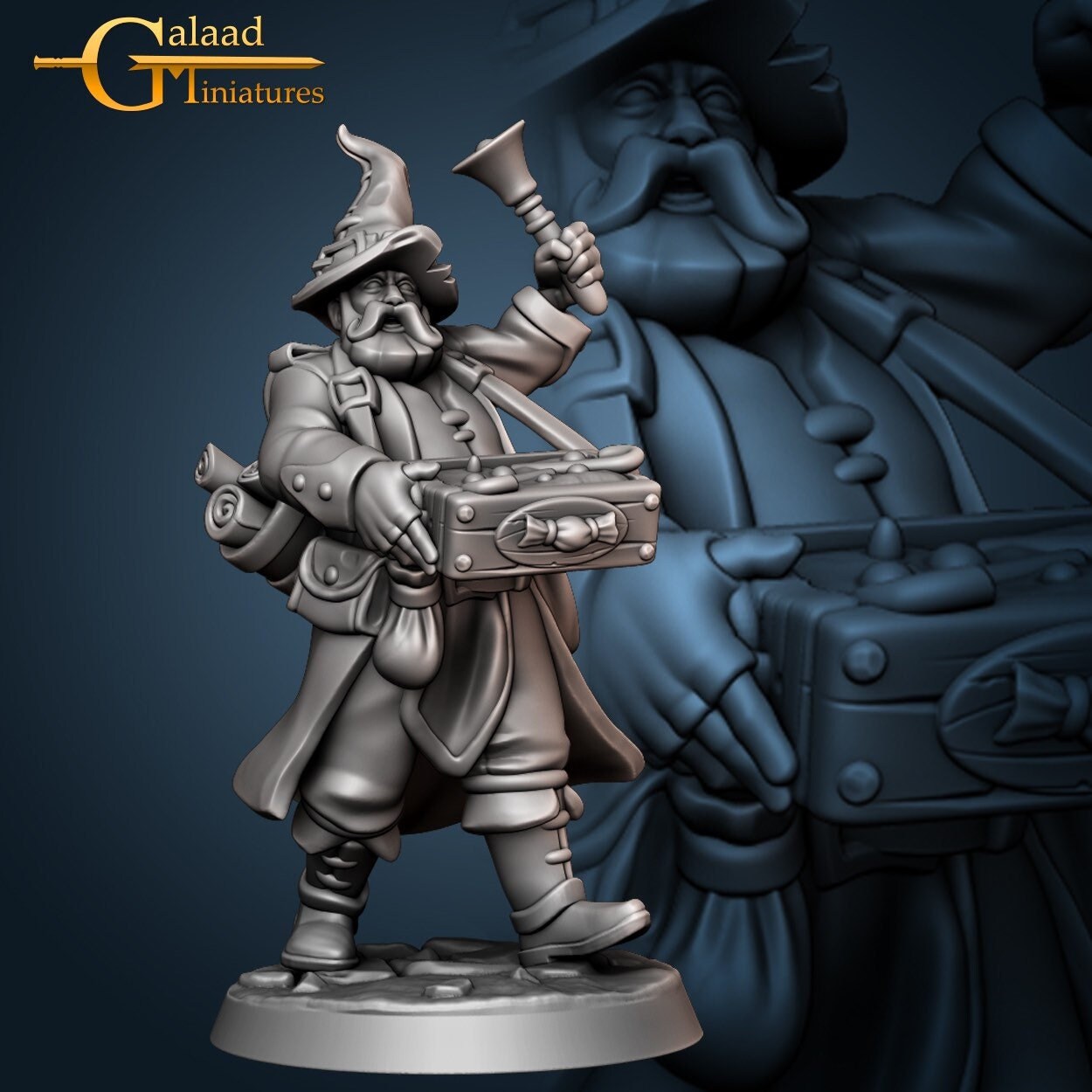 Male Merchant or Hawker Miniature  | RPG Minis | D&D | DND | RPG | Tabletop Gaming |  From Galaad Miniatures