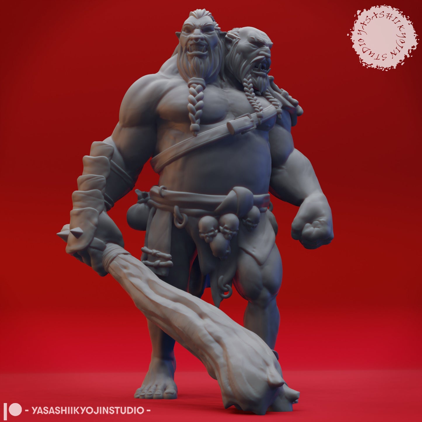 Ettin Miniature  | RPG Minis | D&D | DND | RPG | Tabletop Gaming |  From Yasashii Kyojin Studios