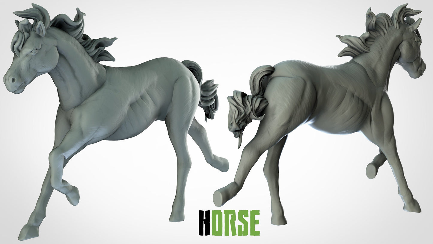 Horse Miniatures (4 variations)  | RPG Minis | D&D | DND | RPG | Tabletop Gaming |  From 3D IPStudios