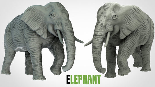 Elephant Miniatures (2 variations)  | RPG Minis | D&D | DND | RPG | Tabletop Gaming |  From 3D IPStudios