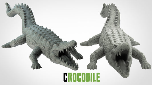 Crocodile Miniatures (2 variations)  | RPG Minis | D&D | DND | RPG | Tabletop Gaming |  From 3D IPStudios