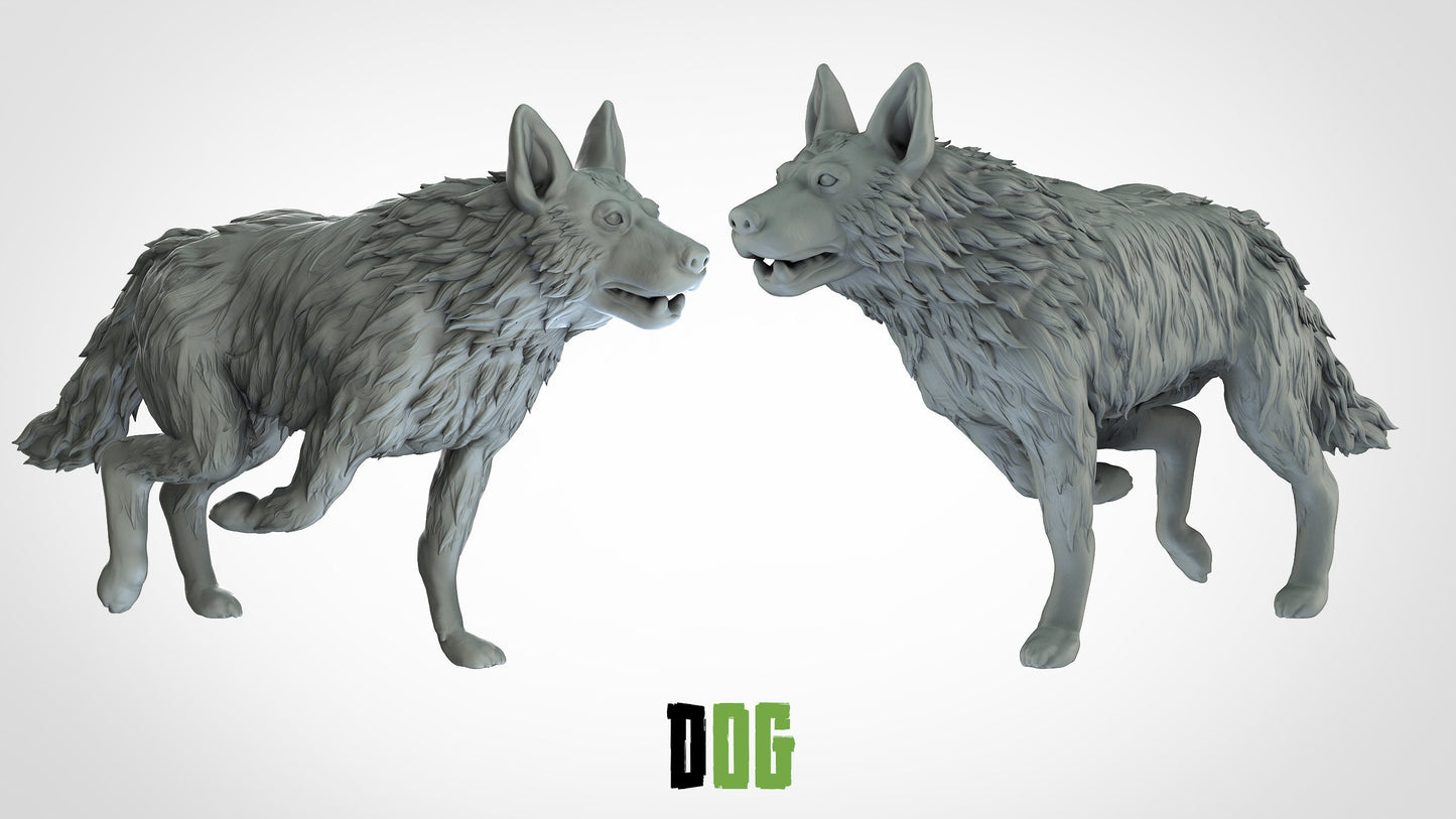 Dog Miniatures (2 variations)  | RPG Minis | D&D | DND | RPG | Tabletop Gaming |  From 3D IPStudios