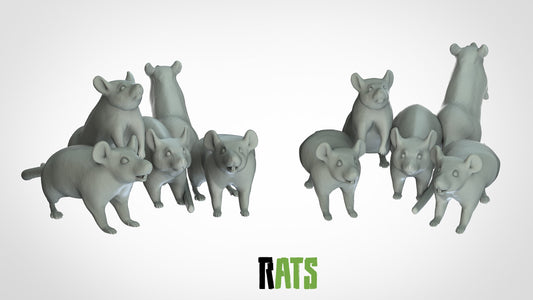 Rat Swarm Miniature  | RPG Minis | D&D | DND | RPG | Tabletop Gaming |  From 3D IPStudios