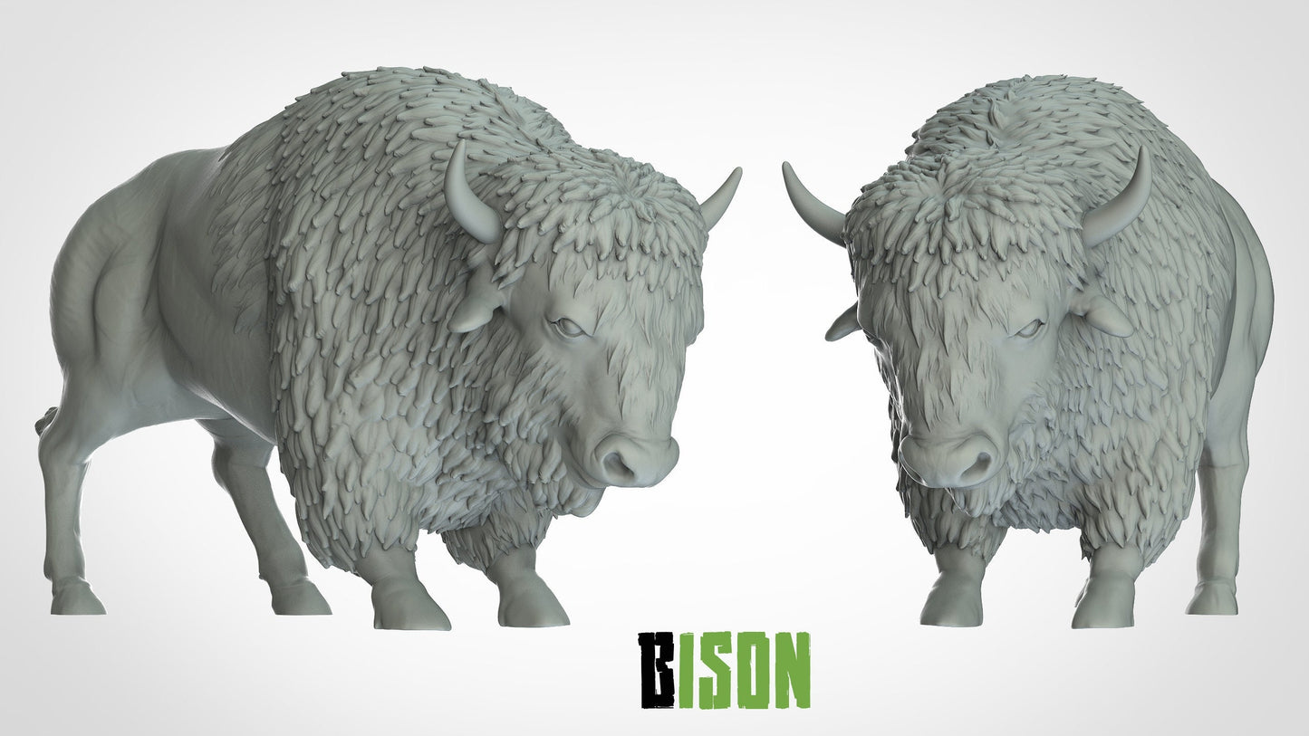 Bison Miniature  | RPG Minis | D&D | DND | RPG | Tabletop Gaming |  From 3D IPStudios