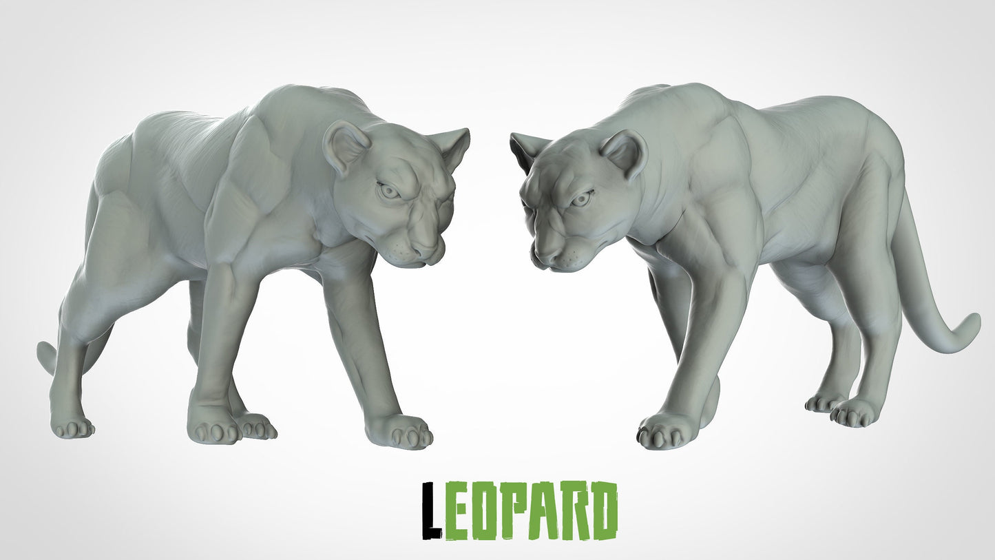 Leopard Miniature  | RPG Minis | D&D | DND | RPG | Tabletop Gaming |  From 3D IPStudios