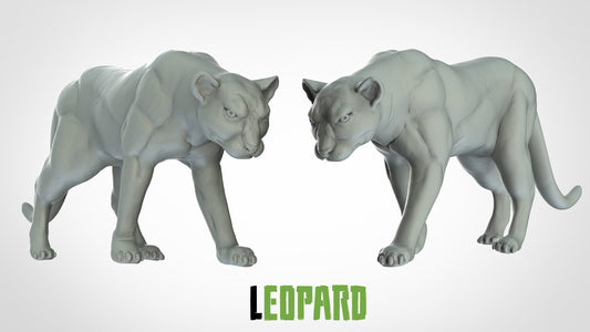 Leopard Miniature  | RPG Minis | D&D | DND | RPG | Tabletop Gaming |  From 3D IPStudios