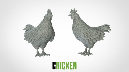 Chicken Miniature  | RPG Minis | D&D | DND | RPG | Tabletop Gaming |  From 3D IPStudios