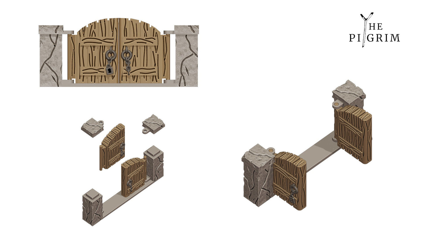 Swinging Graveyard Gate Scatter  | RPG Minis | DND | D&D | RPG | Tabletop Gaming |  From The Pilgrim Terrain