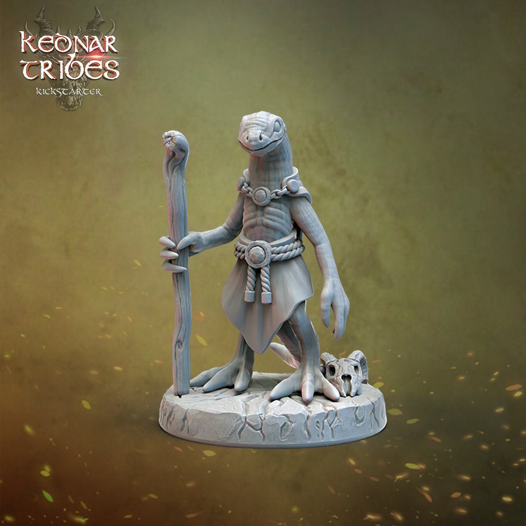 Lizardfolk Miniatures (3 versions)  | RPG Minis | D&D | DND | RPG | Tabletop Gaming |  From Cursed Forge Miniatures