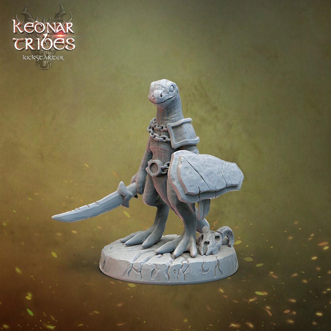 Lizardfolk Miniatures (3 versions)  | RPG Minis | D&D | DND | RPG | Tabletop Gaming |  From Cursed Forge Miniatures