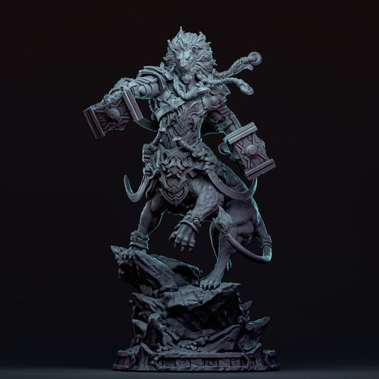 Lion Lord Miniature Kit + Stats  | RPG Minis | D&D | DND | RPG | Tabletop Gaming |  From Witchsong Miniatures