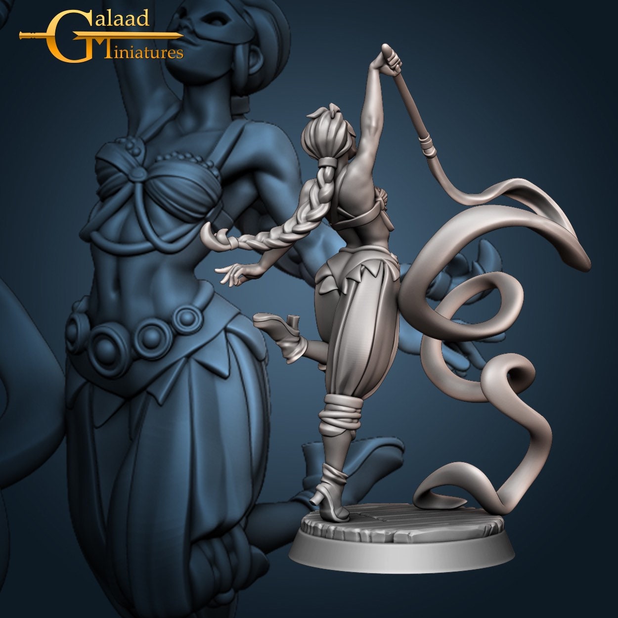 Female Bard or Dancer Miniature  | RPG Minis | D&D | DND | RPG | Tabletop Gaming |  From Galaad Miniatures