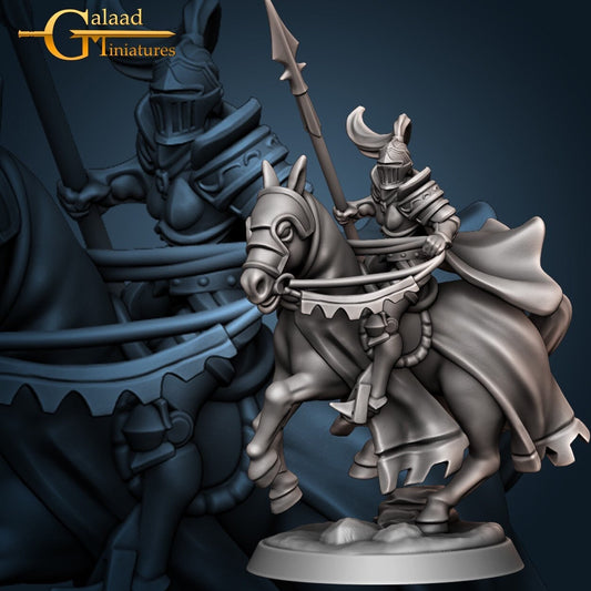 Mounted Female Paladin Miniature  | RPG Minis | D&D | DND | RPG | Tabletop Gaming |  From Galaad Miniatures
