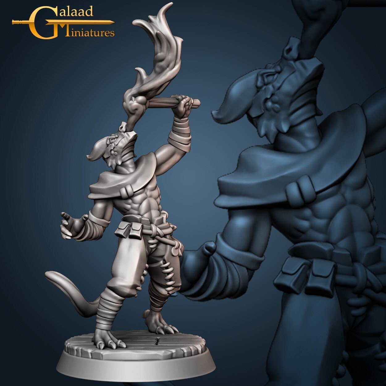 Dragonborn Bard/Firebreather Miniature  | RPG Minis | D&D | DND | RPG | Tabletop Gaming |  From Galaad Miniatures