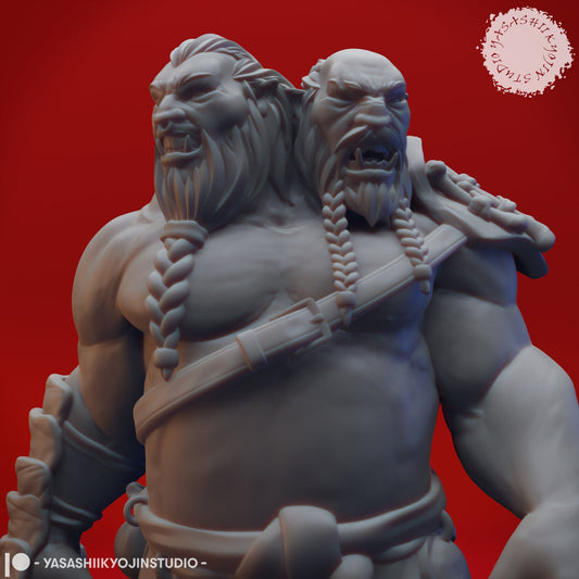 Ettin Miniature  | RPG Minis | D&D | DND | RPG | Tabletop Gaming |  From Yasashii Kyojin Studios