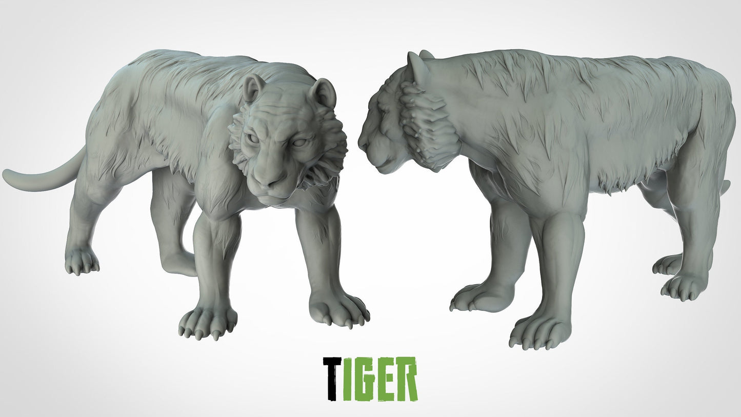Tiger Miniatures (2 variations)  | RPG Minis | D&D | DND | RPG | Tabletop Gaming |  From 3D IPStudios
