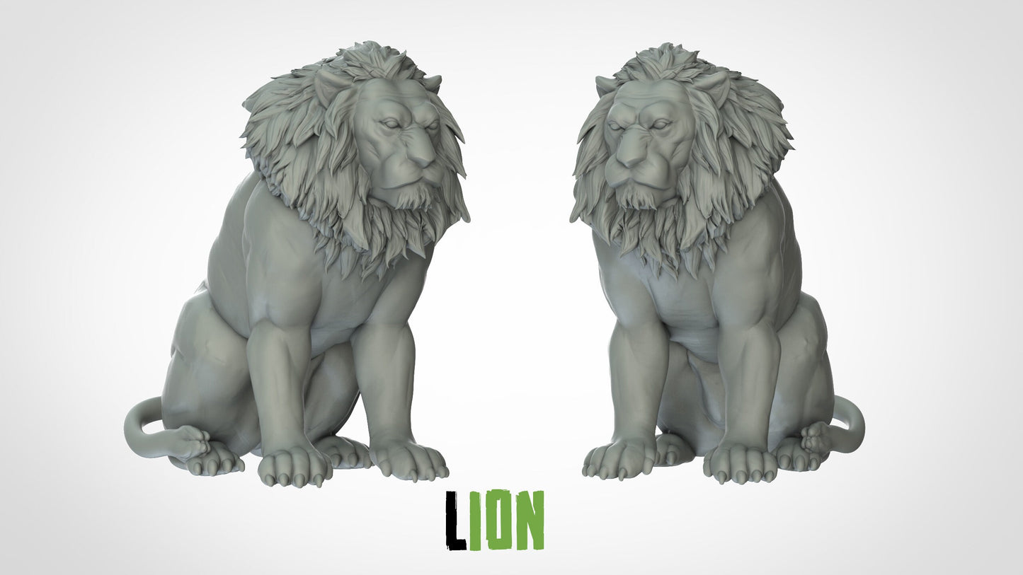 Lion/Lioness Miniatures (3 variations)  | RPG Minis | D&D | DND | RPG | Tabletop Gaming |  From 3D IPStudios