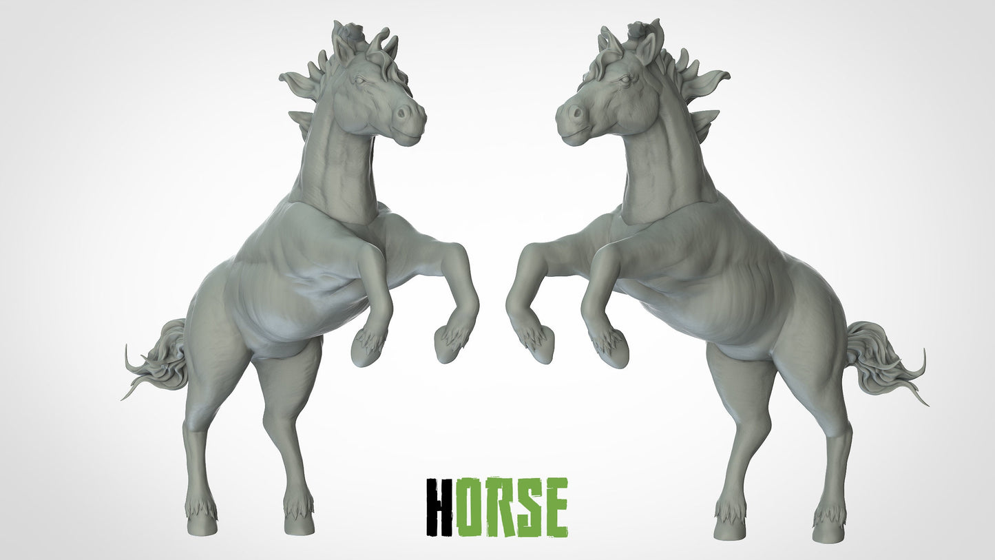 Horse Miniatures (4 variations)  | RPG Minis | D&D | DND | RPG | Tabletop Gaming |  From 3D IPStudios