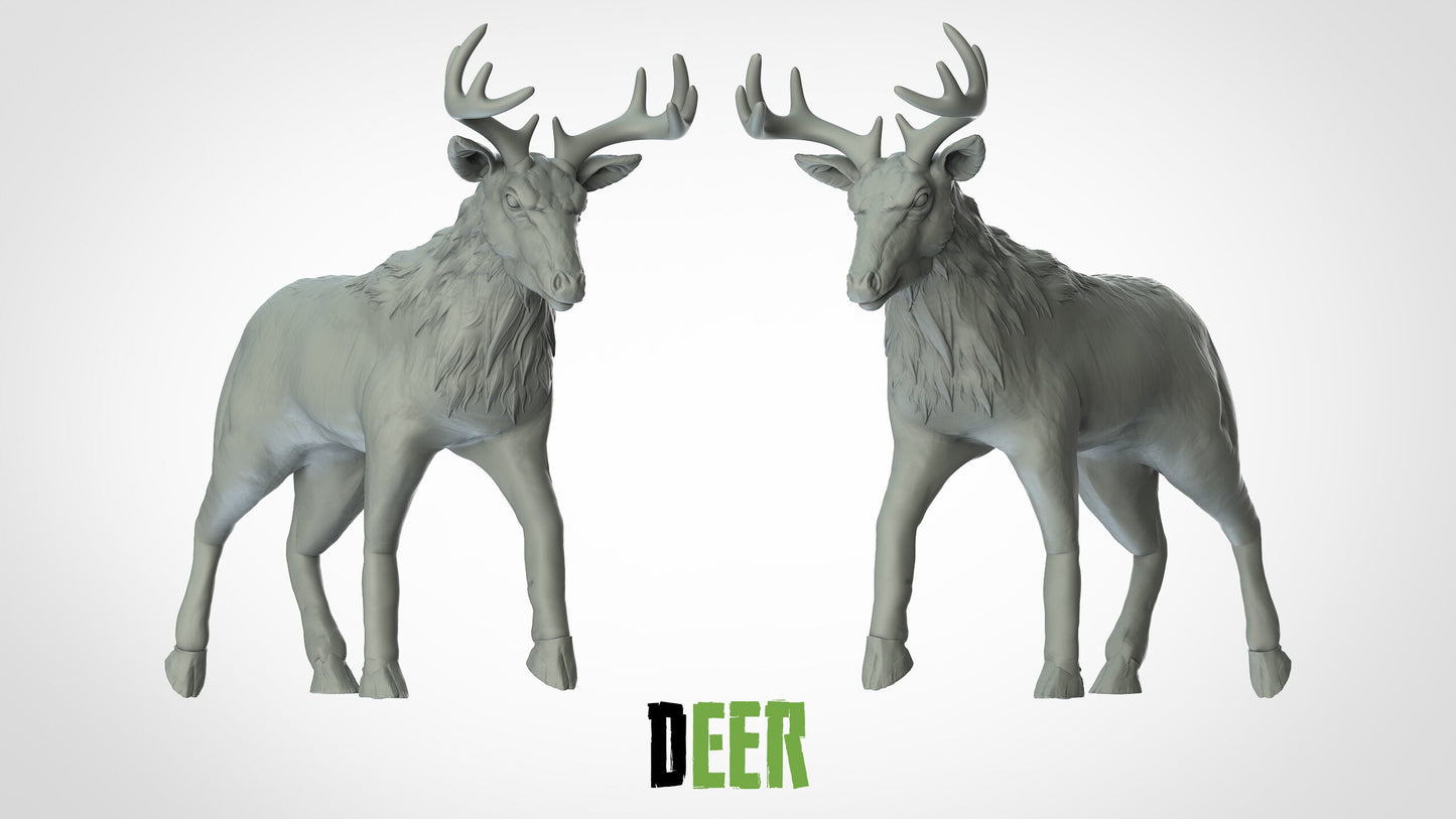 Elk Miniatures (4 variations)  | RPG Minis | D&D | DND | RPG | Tabletop Gaming |  From 3D IPStudios