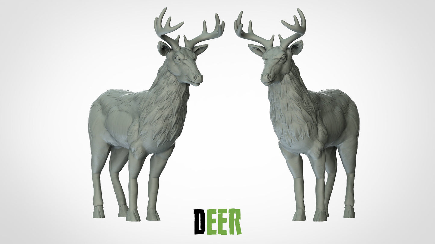 Elk Miniatures (4 variations)  | RPG Minis | D&D | DND | RPG | Tabletop Gaming |  From 3D IPStudios