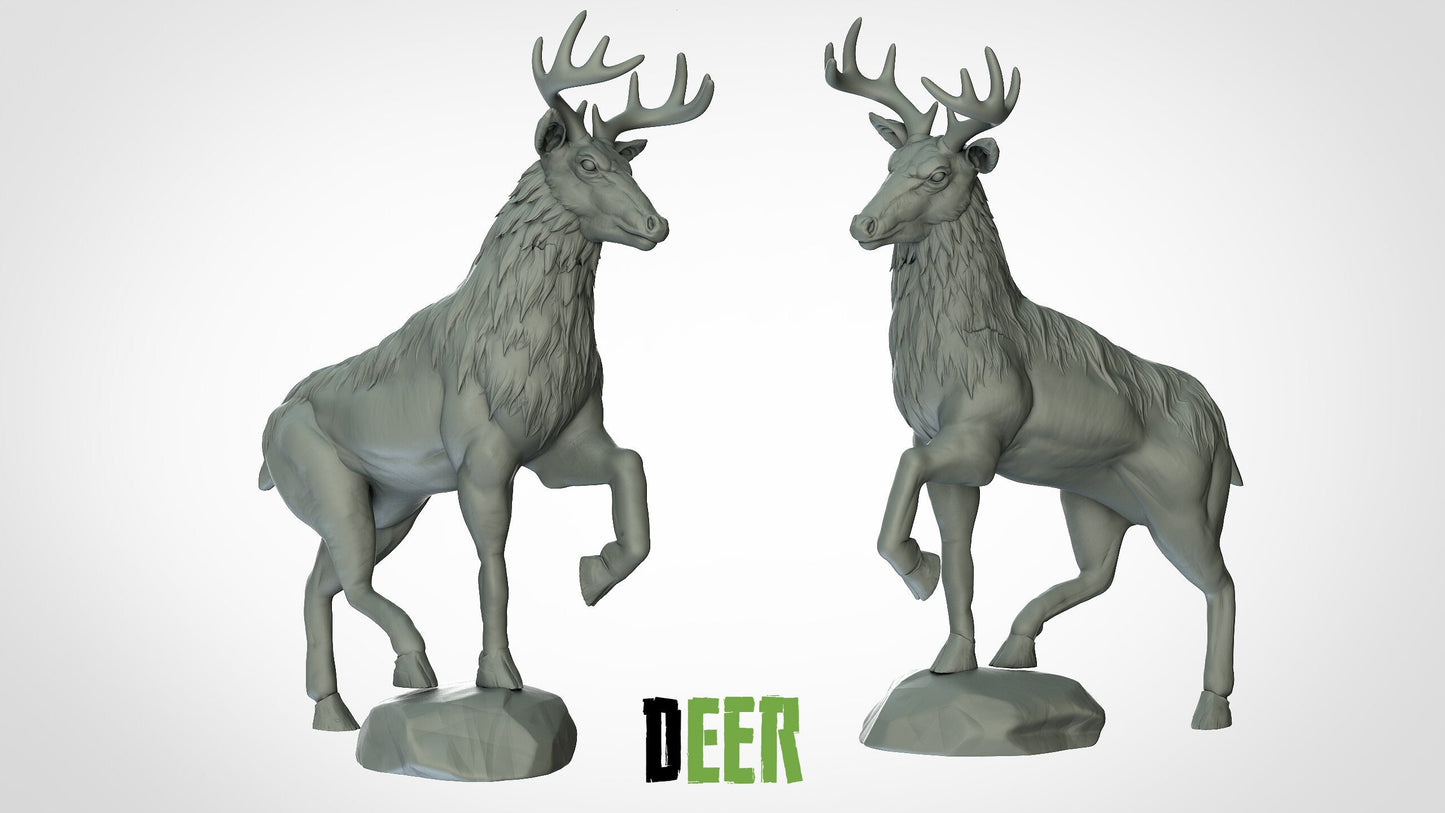 Elk Miniatures (4 variations)  | RPG Minis | D&D | DND | RPG | Tabletop Gaming |  From 3D IPStudios
