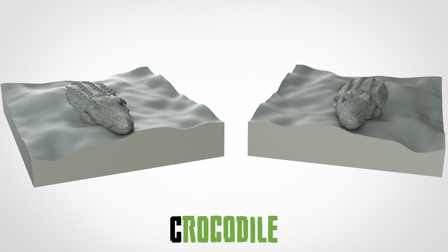 Crocodile Miniatures (2 variations)  | RPG Minis | D&D | DND | RPG | Tabletop Gaming |  From 3D IPStudios