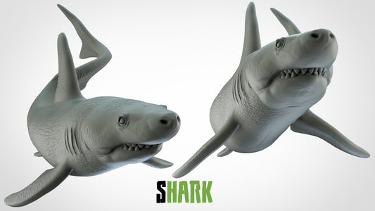 Shark Miniature  | RPG Minis | D&D | DND | RPG | Tabletop Gaming |  From 3D IPStudios