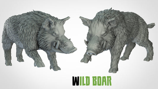 Wild Boar Miniatures (2 variations)  | RPG Minis | D&D | DND | RPG | Tabletop Gaming |  From 3D IPStudios