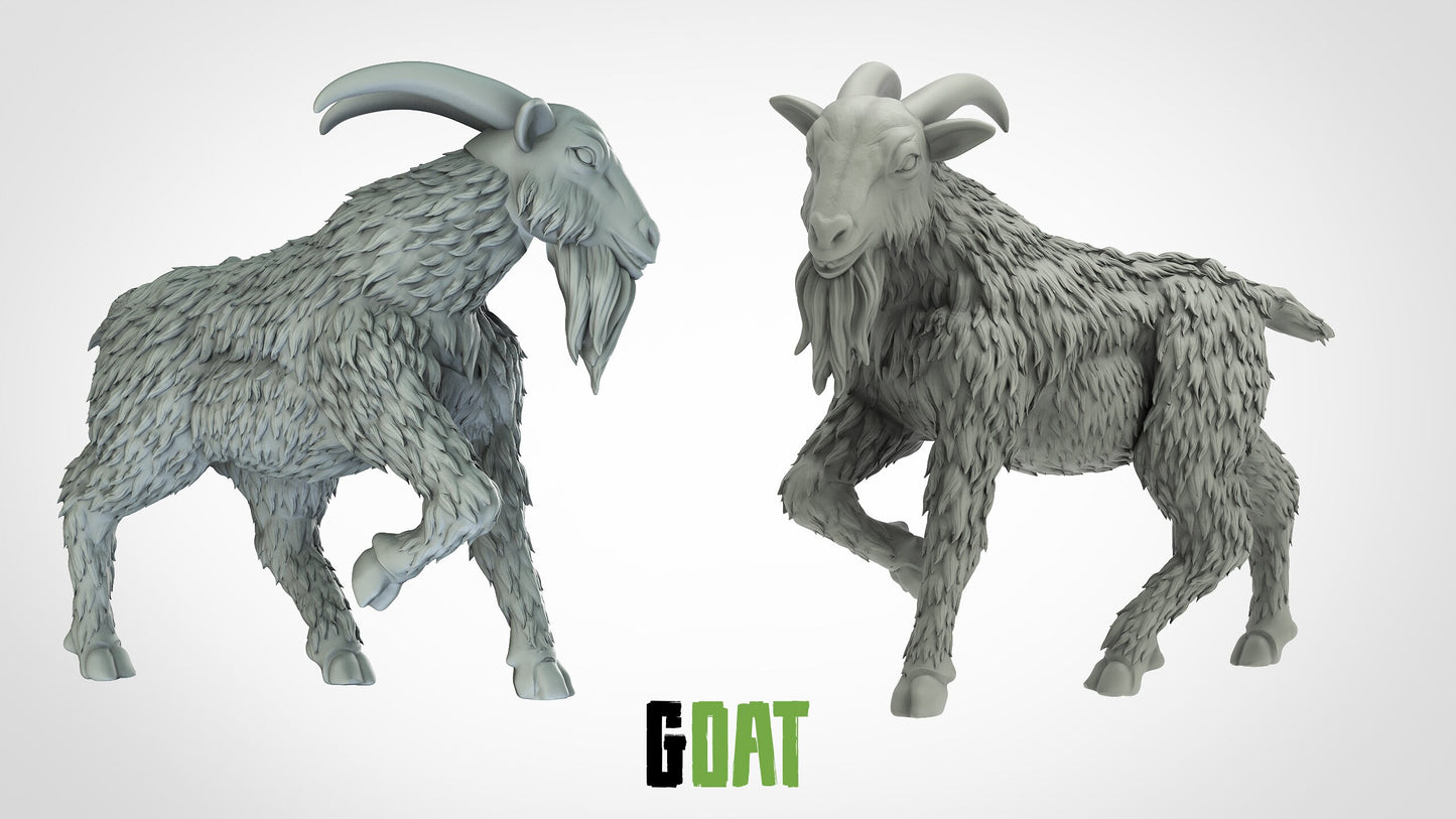 Goat Miniatures (2 variations)  | RPG Minis | D&D | DND | RPG | Tabletop Gaming |  From 3D IPStudios