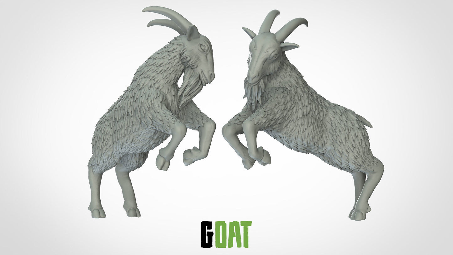 Goat Miniatures (2 variations)  | RPG Minis | D&D | DND | RPG | Tabletop Gaming |  From 3D IPStudios