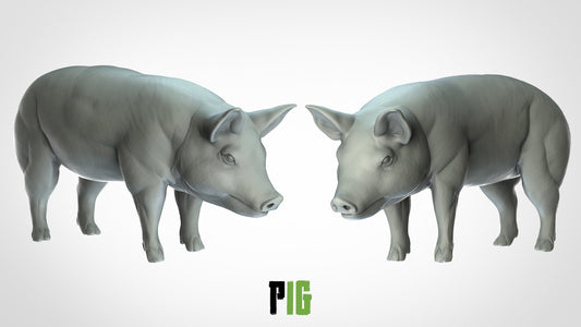 Pig Miniature  | RPG Minis | D&D | DND | RPG | Tabletop Gaming |  From 3D IPStudios