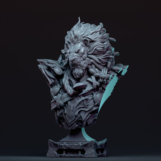 Leonin Warrior Bust  | RPG Minis | D&D | DND | RPG | Tabletop Gaming |  From Witchsong Miniatures