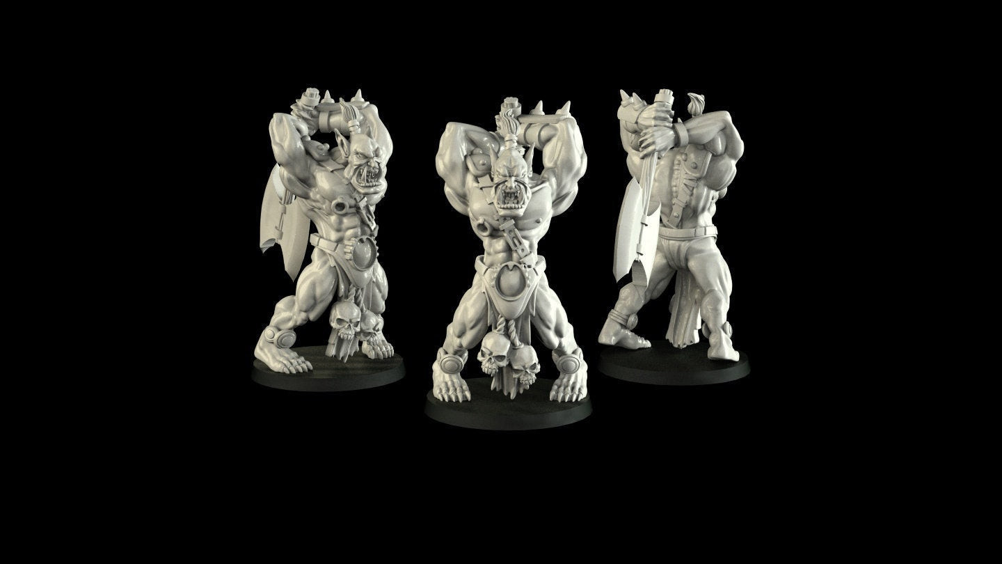 Half-Orc Barbarian Miniature  | RPG Minis | D&D | DND | RPG | Tabletop Gaming |  From Cross Lances