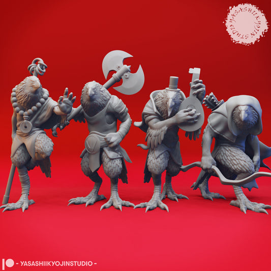 Kenku Collection (4 Miniatures)  | RPG Minis | D&D | DND | RPG | Tabletop Gaming |  From Yasashii Kyojin Studios