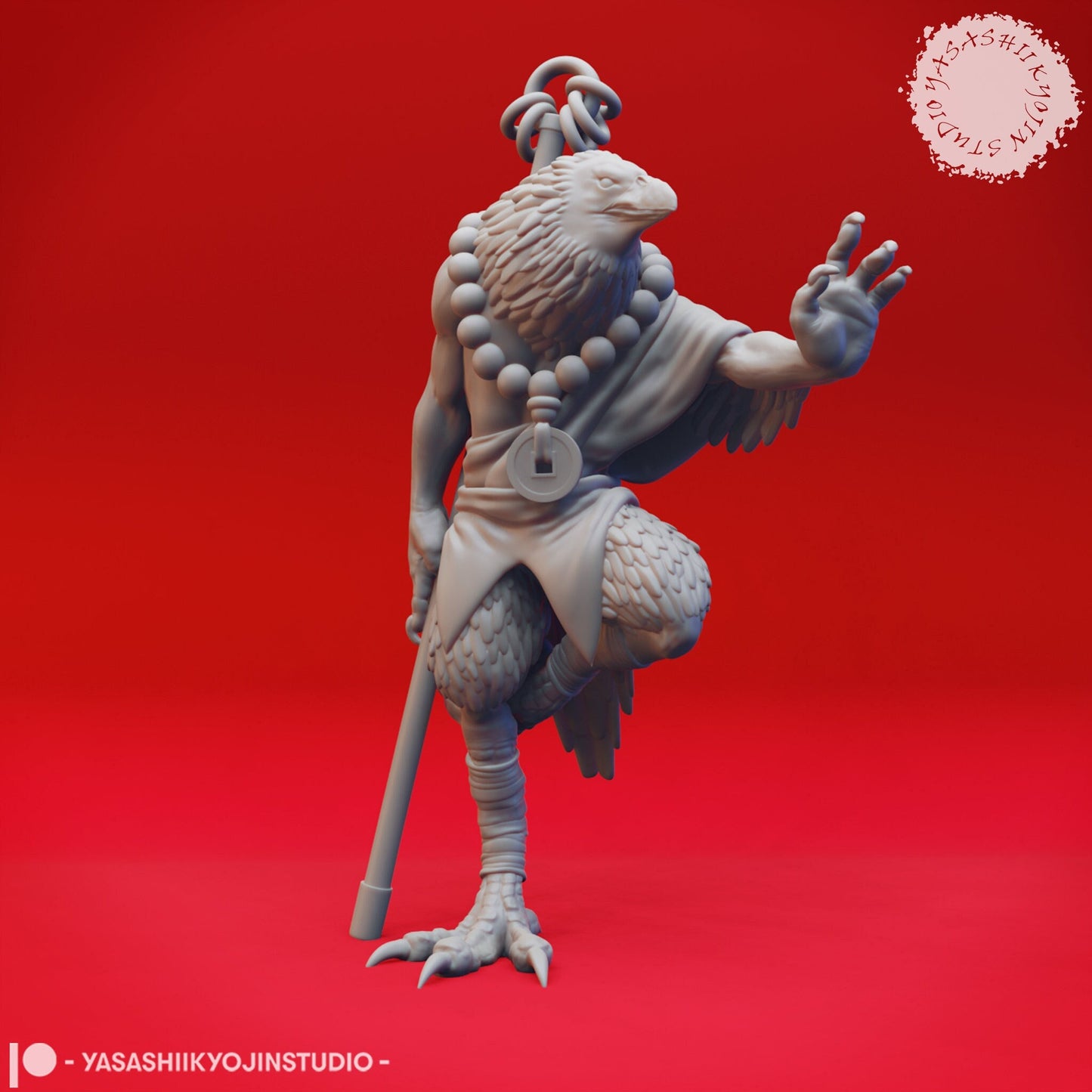 Kenku Monk Miniature  | RPG Minis | D&D | DND | RPG | Tabletop Gaming |  From Yasashii Kyojin Studios