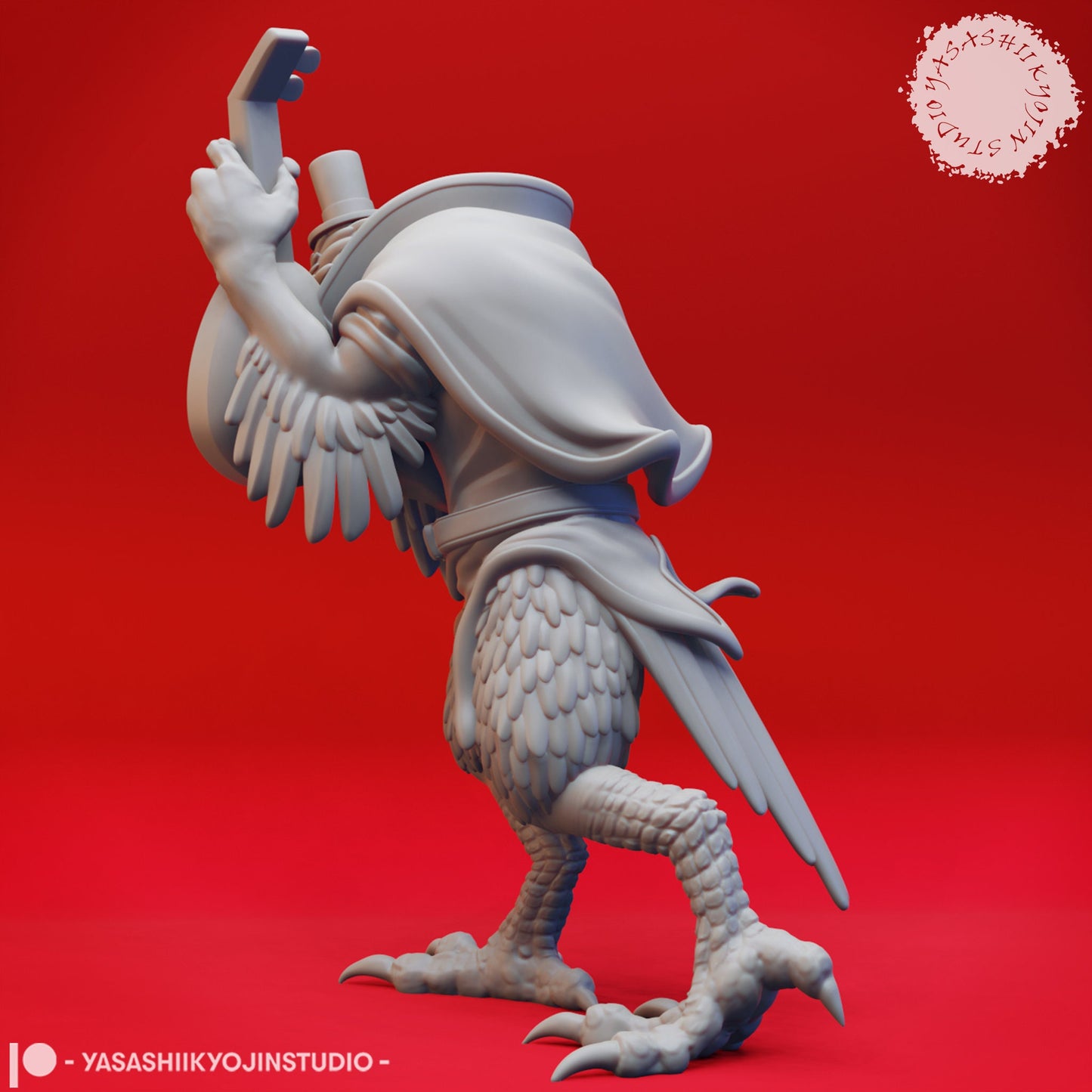 Kenku Bard Miniature  | RPG Minis | D&D | DND | RPG | Tabletop Gaming |  From Yasashii Kyojin Studios