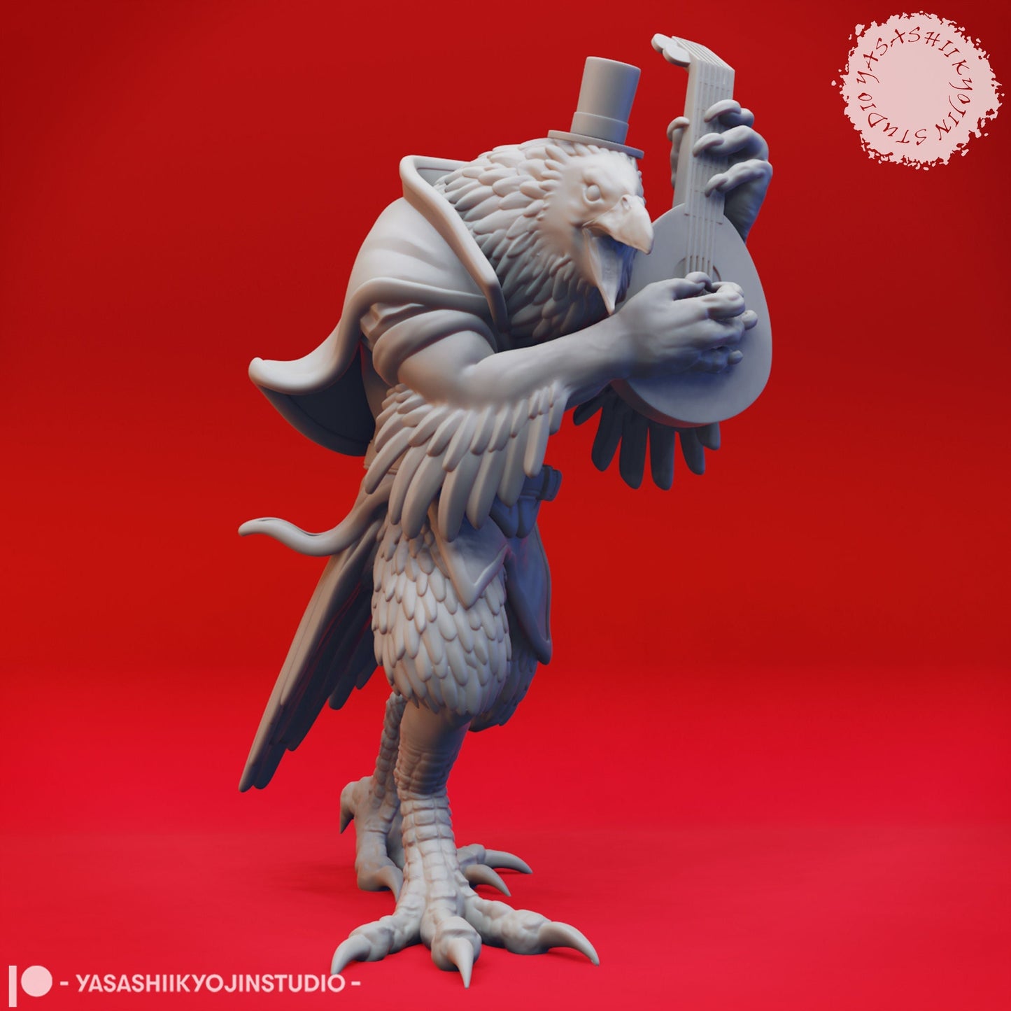 Kenku Bard Miniature  | RPG Minis | D&D | DND | RPG | Tabletop Gaming |  From Yasashii Kyojin Studios