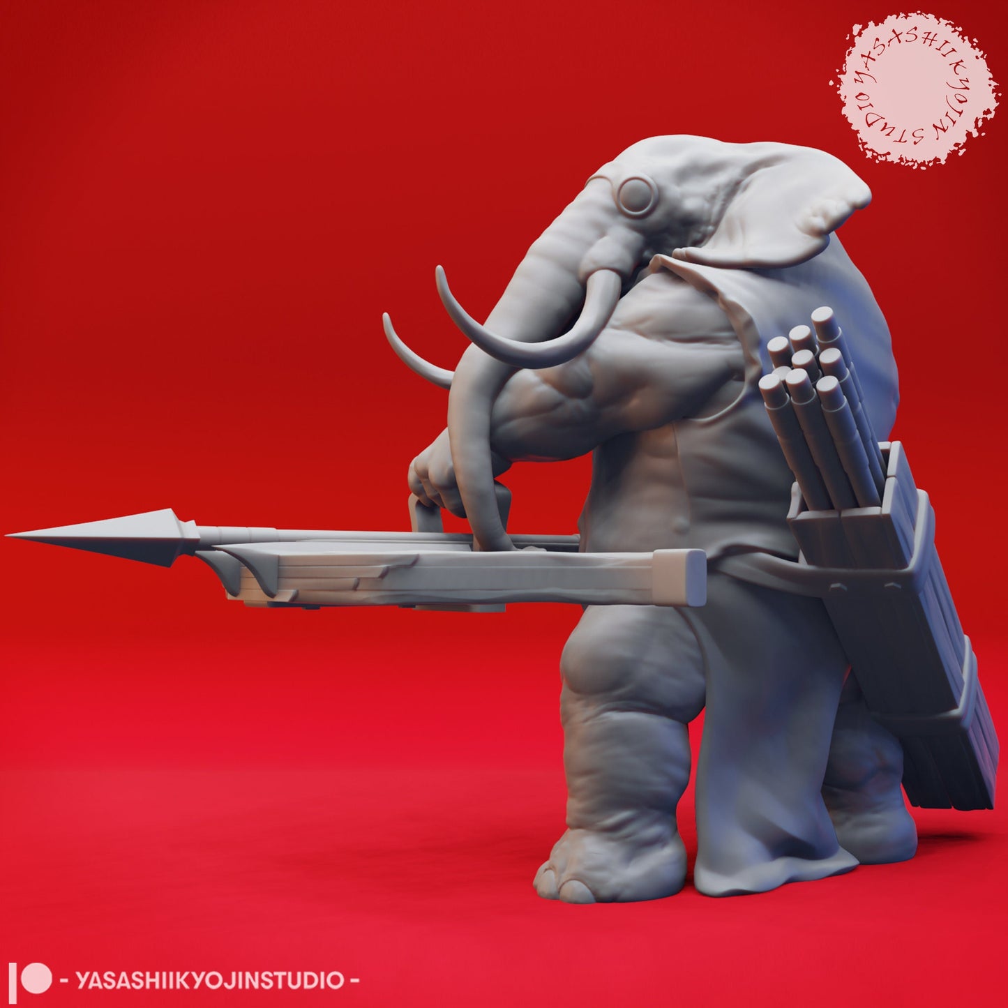 Loxodon Ranger Miniature | D&D Elephant Miniature | DnD Loxodon| RPG Elephant |DND Rogue Miniature | RPG Barbarian | Tabletop Game Figurine