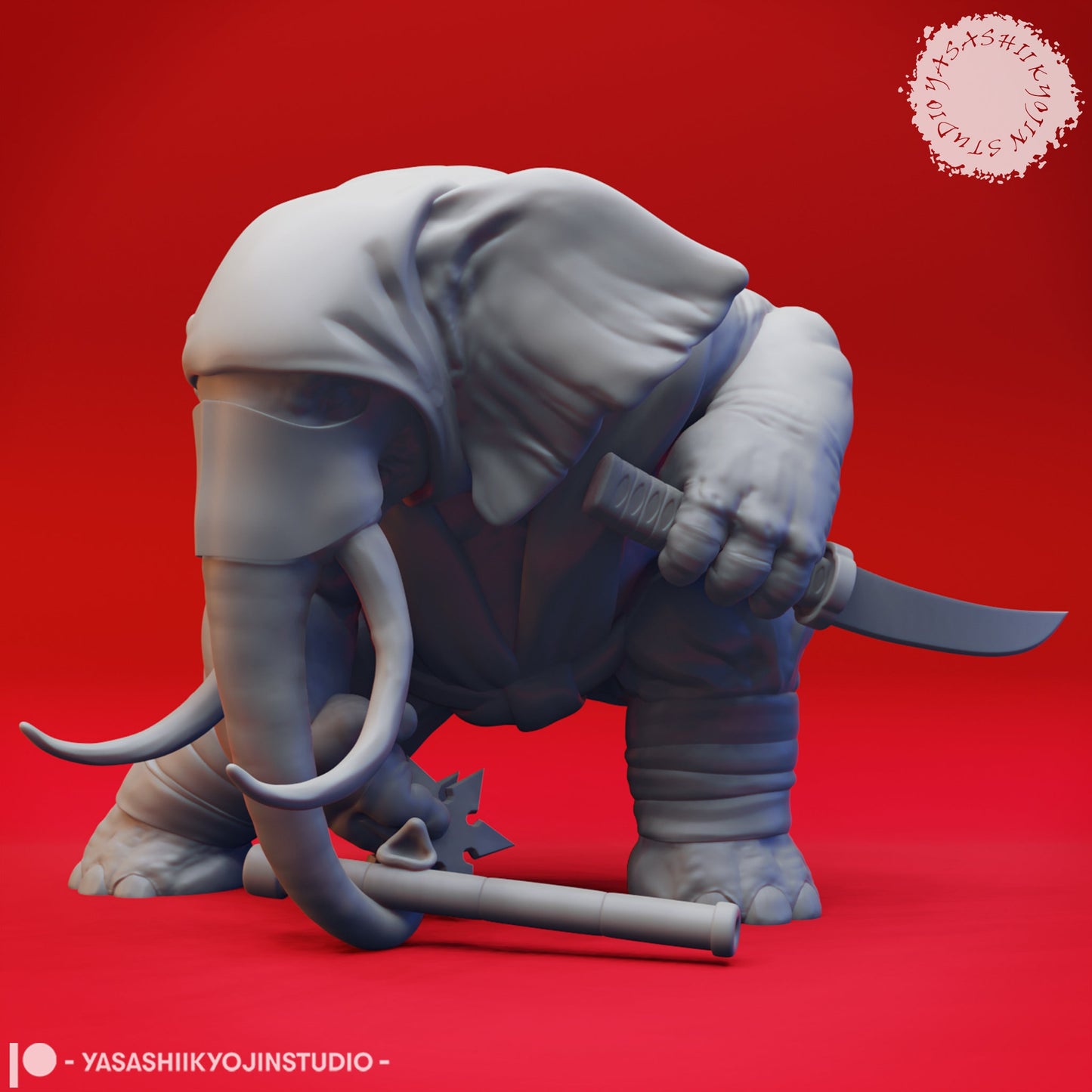 Loxodon Rogue Miniature | D&D Elephant Miniature | DnD Loxodon| RPG Elephant |DND Fighter Miniature | RPG Barbarian | Tabletop Game Figurine