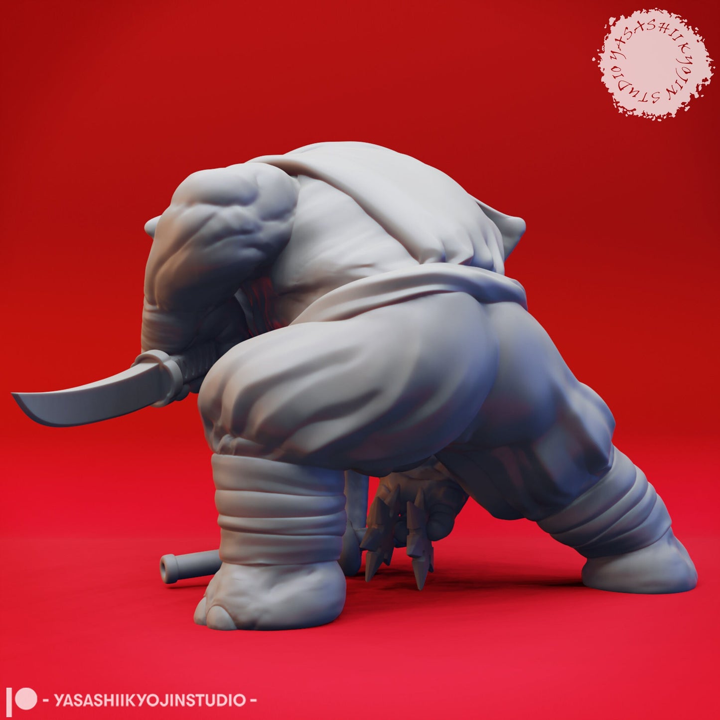Loxodon Rogue Miniature | D&D Elephant Miniature | DnD Loxodon| RPG Elephant |DND Fighter Miniature | RPG Barbarian | Tabletop Game Figurine