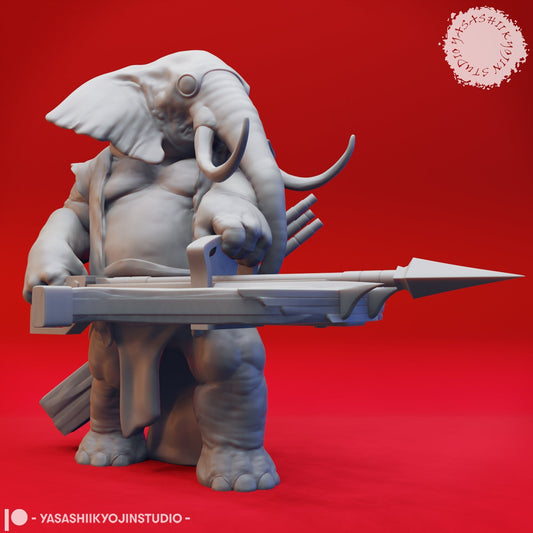 Loxodon Ranger Miniature | D&D Elephant Miniature | DnD Loxodon| RPG Elephant |DND Rogue Miniature | RPG Barbarian | Tabletop Game Figurine